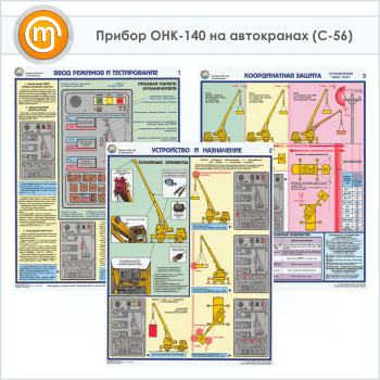 Плакаты «Прибор ОНК-140 на автокранах» (С-56, ламинированная бумага, А2, 3 листа)